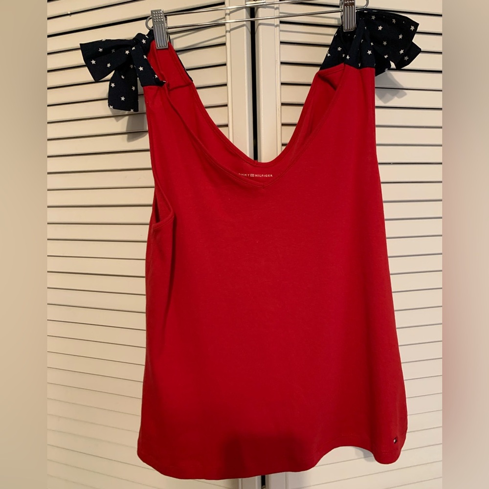 Tommy Hilfiger Red Tank Top with Star Accents